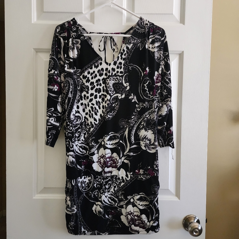 White House Black Market Black and White Floral Dress